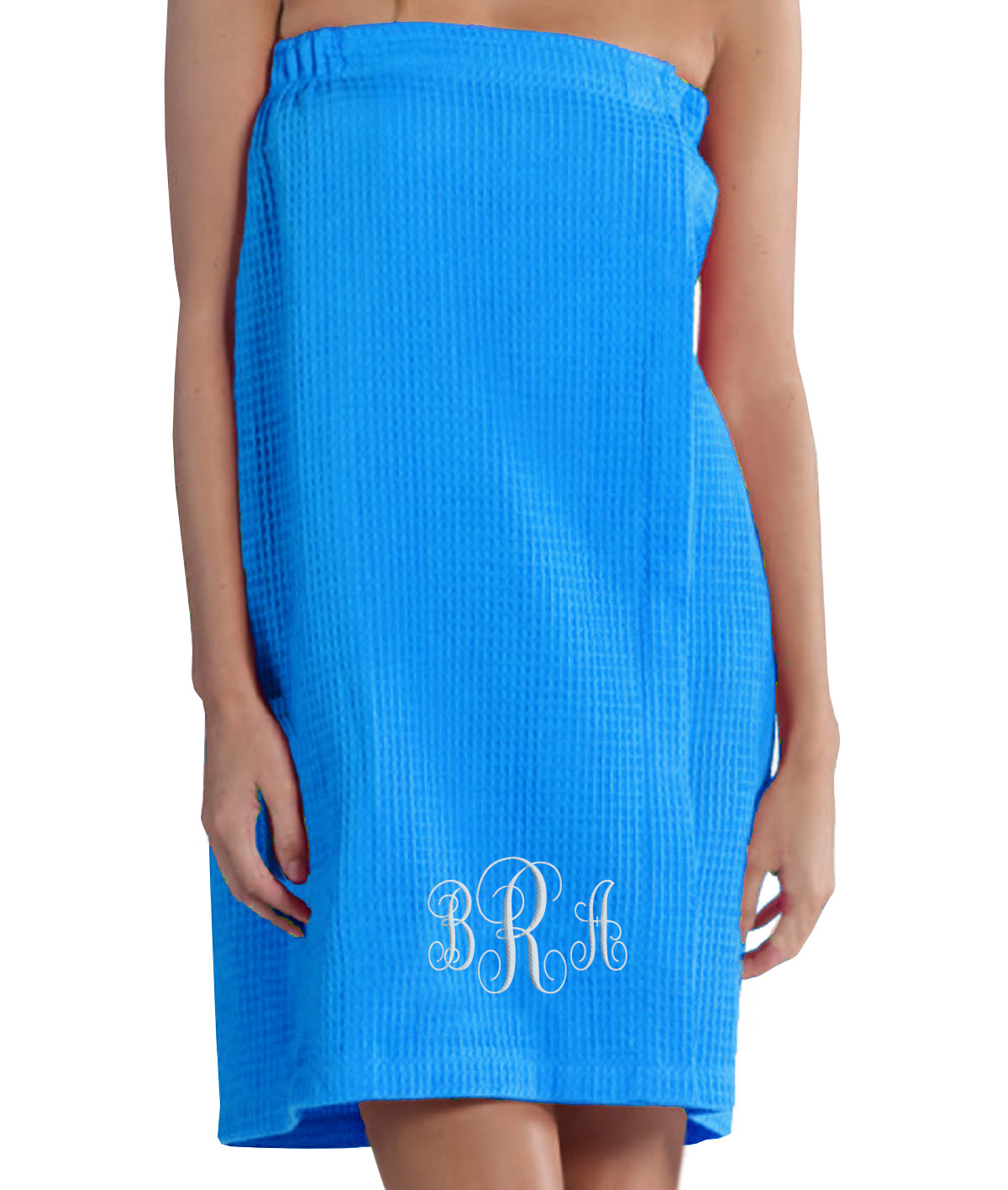 Soft Aqua Blue Luxury Women&#39;s Waffle Weave Bath Towel Spa Wrap